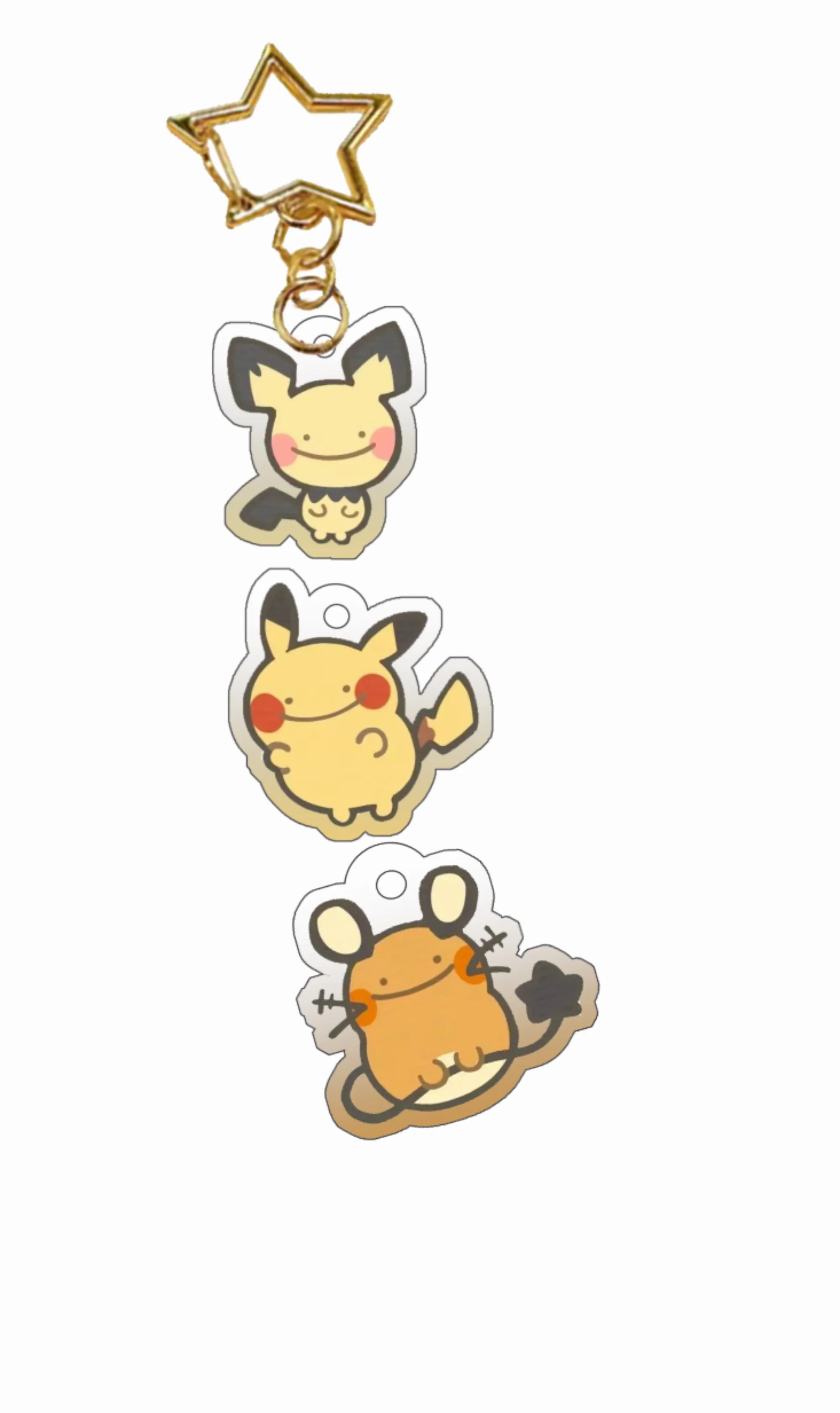 Anime Grookey Minun Plusle Litten Popplio Charmander Bulbasaur Fennekin Scorbunny Tepig Gradiëntkleur Venster Acryl Sleutelhanger