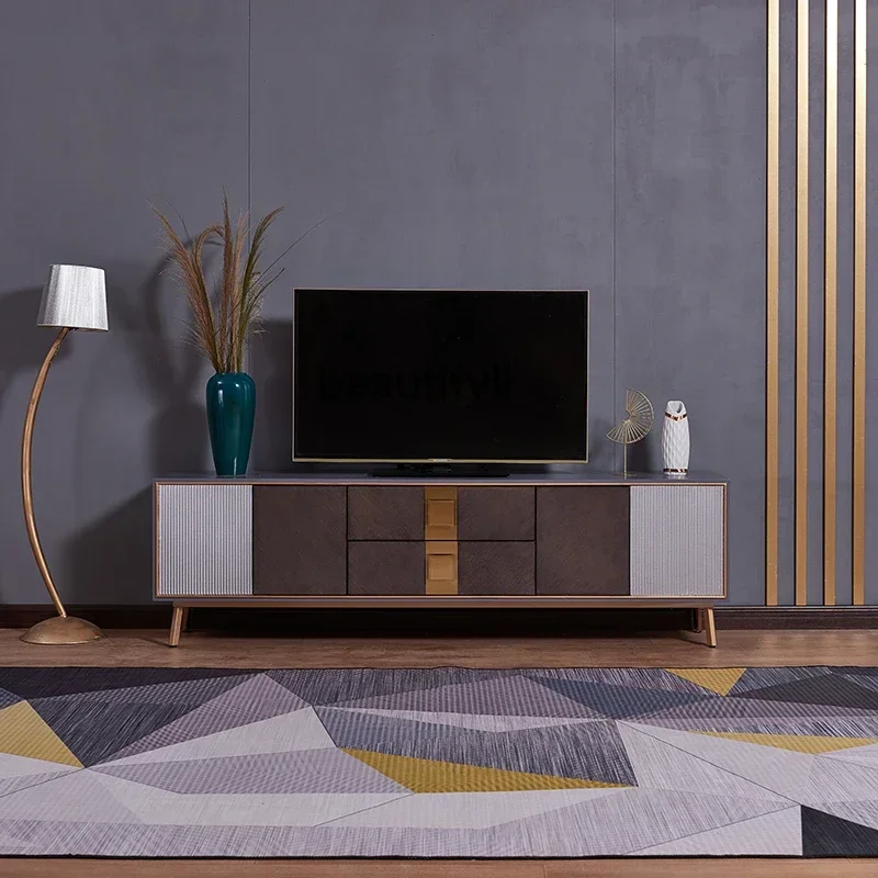 

A16 Light Luxury Modern Stone Plate Large and Small Apartment Type Living Room Home Square Modern Simple Coffee TableTV Cabinet