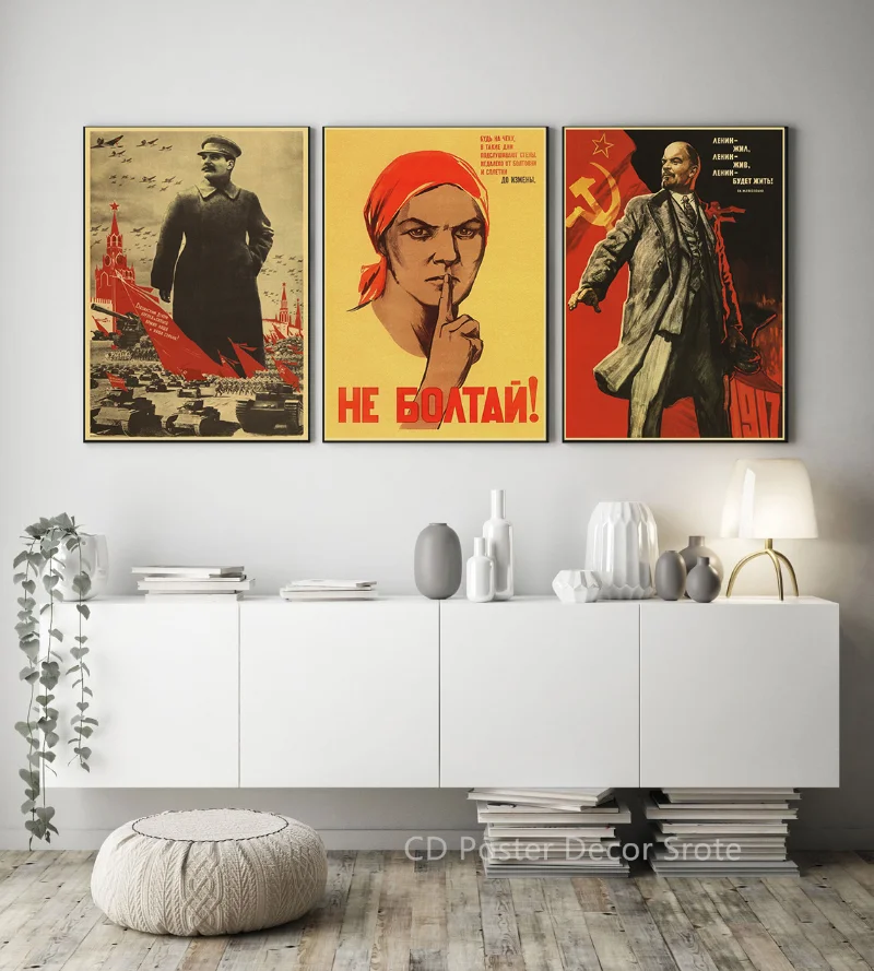 الرجعية السوفياتي الملصقات الاتحاد السوفياتي CCCP كرافت ورقة يطبع الملصقات خمر غرفة المنزل مقهى بار ديكور الجمالية Piciture الفن طلاء جدران