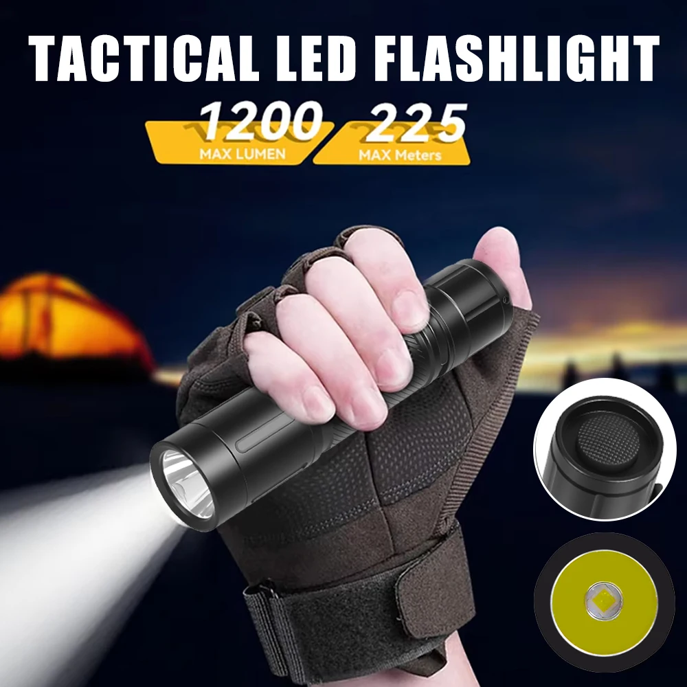 

High Power LED Flashlights with Pen Clip Portable Tactical Torch Aluminum Alloys Waterproof Lantern for Outdoor Home Use 21700