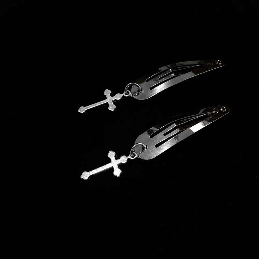 

Заколка-краб в форме капли с вишневыми цепочками, крутая заколка-крестик в стиле панк, корейская заколка для волос, женские аксессуары для волос