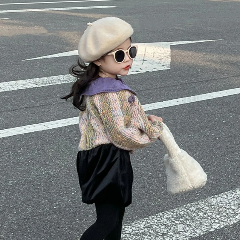 Girls Sweater Wool Coat Kids Tops Knitting 2023 Thicken Warm Winter Autumn Plus Size Cottons Cardigan Children's Clothing