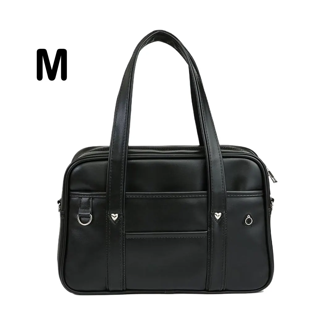 Premium PU Leather Messenger Bag For Students And Travelers Work Japanese Casual PU Shoulder Bag dark blue small size