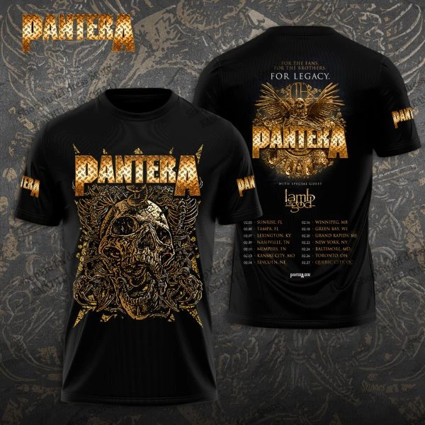 Camiseta con estampado 3d de Heavy Metal Rock Pantera Band, camiseta a la moda para hombres y mujeres, camisetas de manga corta de Hip Hop para niños, camiseta de álbum de música