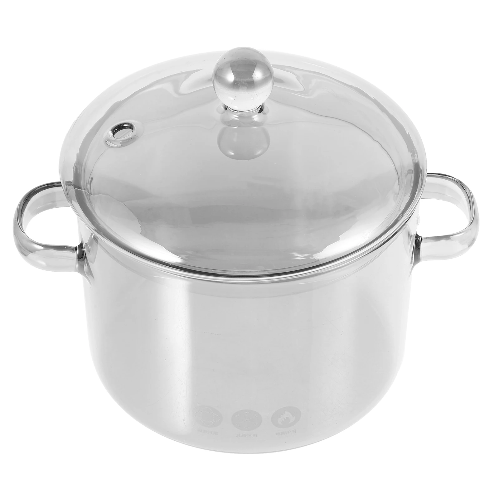 

Glass Cooking Pot with Lid Heat Resistant Stew Pot for Kitchen Soup Noodles Home Cookware Transparent Design Visible Cooking