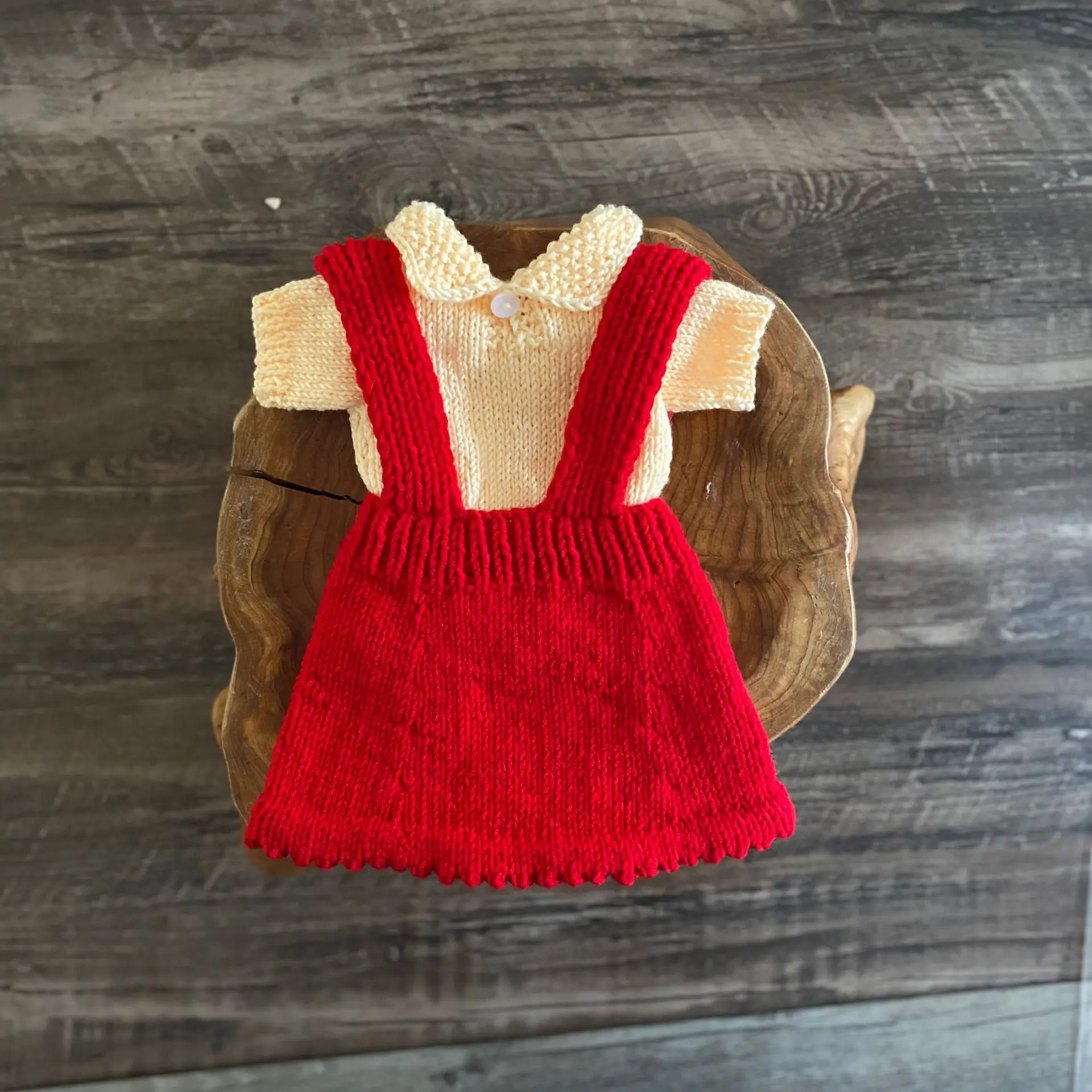 Newborn Photography Props Cute Handmade Knitted Dress Outfit for Baby Girls Mohair Knitting Clothing for Studio Photoshoot