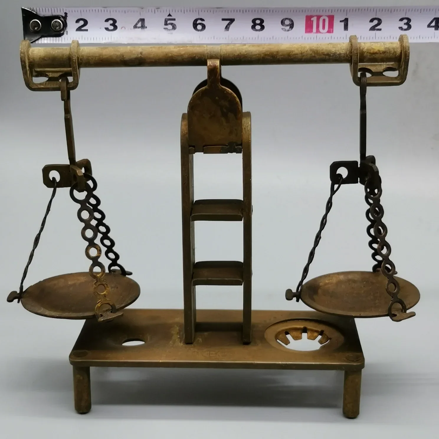 Collection Chinese Antique Brass Archaize Balance Scales Crafts Statue