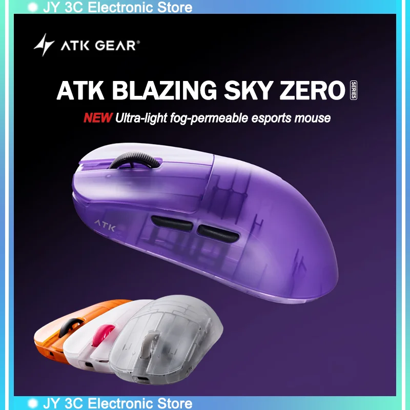 ATK Blazing Sky ZERO Ultralight Wireless Gaming Mouse Dual 8K PAW3950Ultra Transducer Wireless Mouse Ergonomic Mouse Foggy Mice
