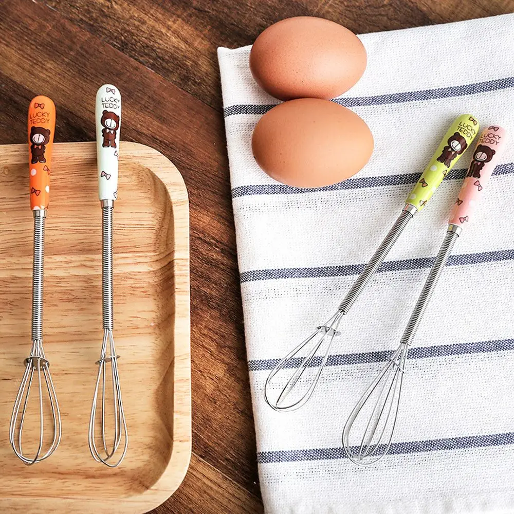 

Convenient Small Kitchen Accessories Baking Tools Ceramic Handle Cartoon Blender Egg Beater Stirring Whisk Egg Mixer