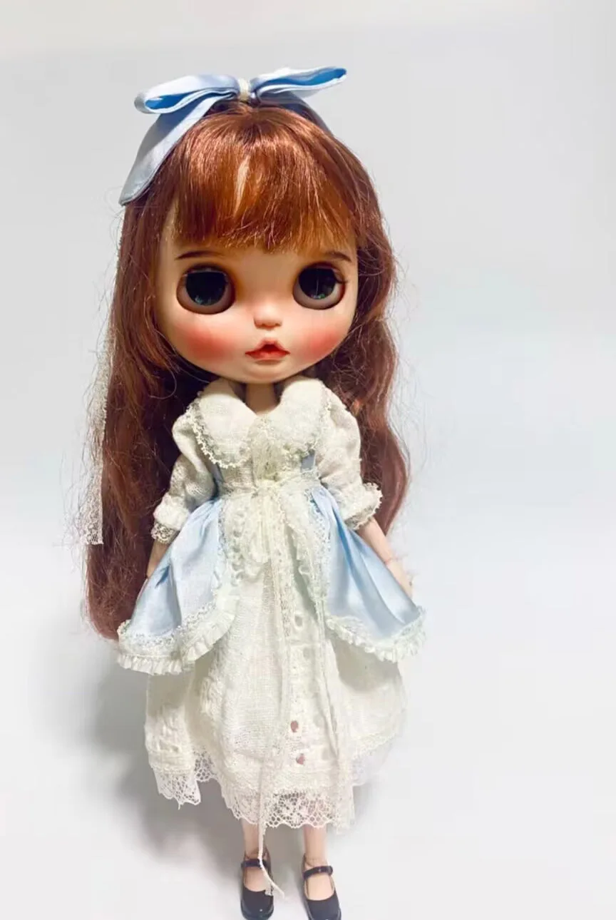 1 комплект шелкового платья Blythe/Landoudou из французского кружева (подходит для azone, Pullip, Ob22,24,26, Licca)