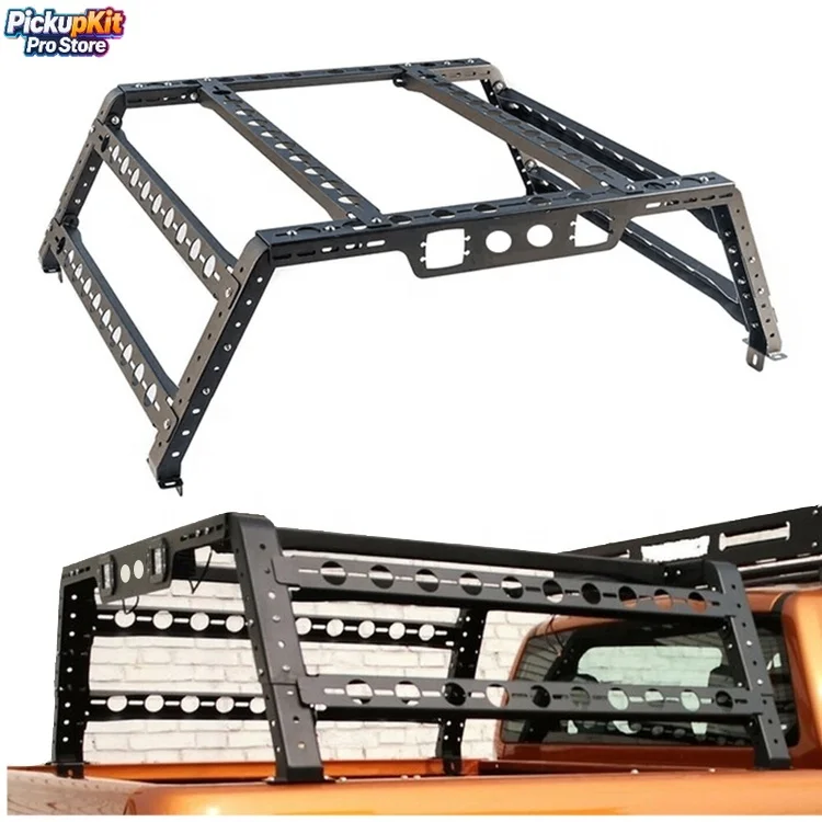 

3mm Galvanized Steel Adjustable Truck Bed Rack Fits Ranger Hilux Navara Gladiator F-150 Tacoma Ute