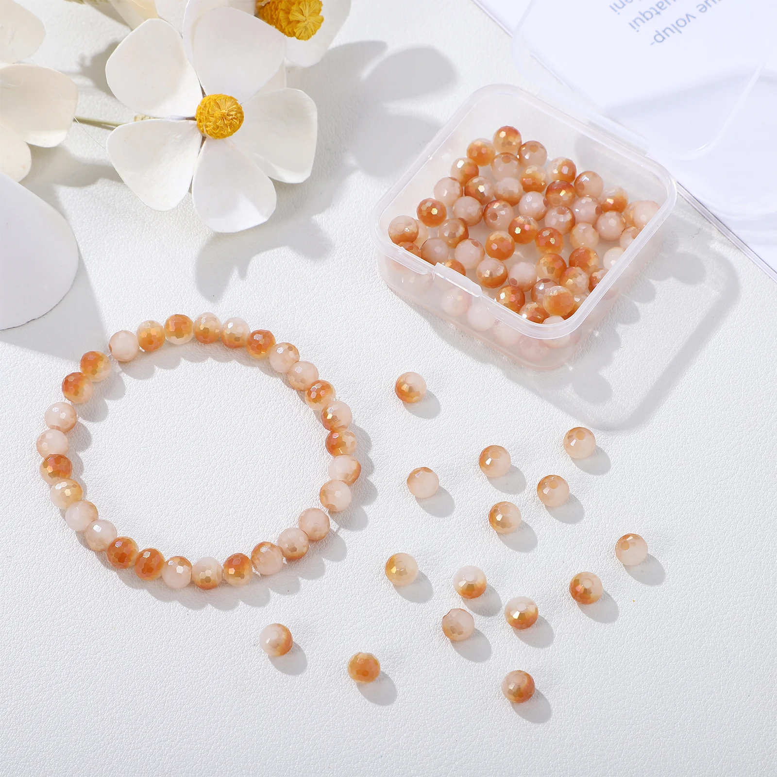 

100pcs Glass Round Loose Colored Spacer Beads For Bracelet Necklace Jewelry Making Craft Diy Decorative Beads Accessories