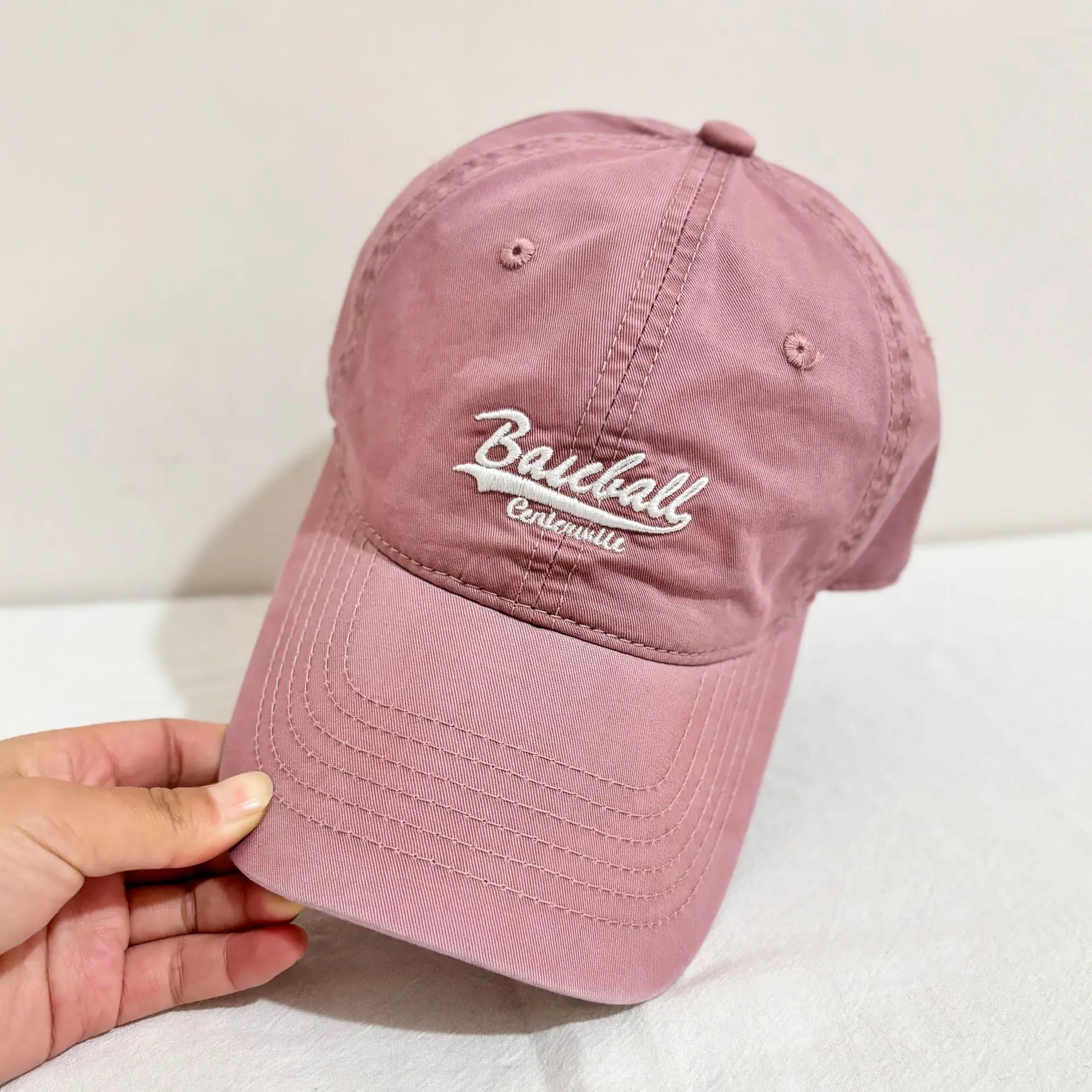 

washed cotton soft top baseball cap vintage letters embroidered casual spring summer hats women men