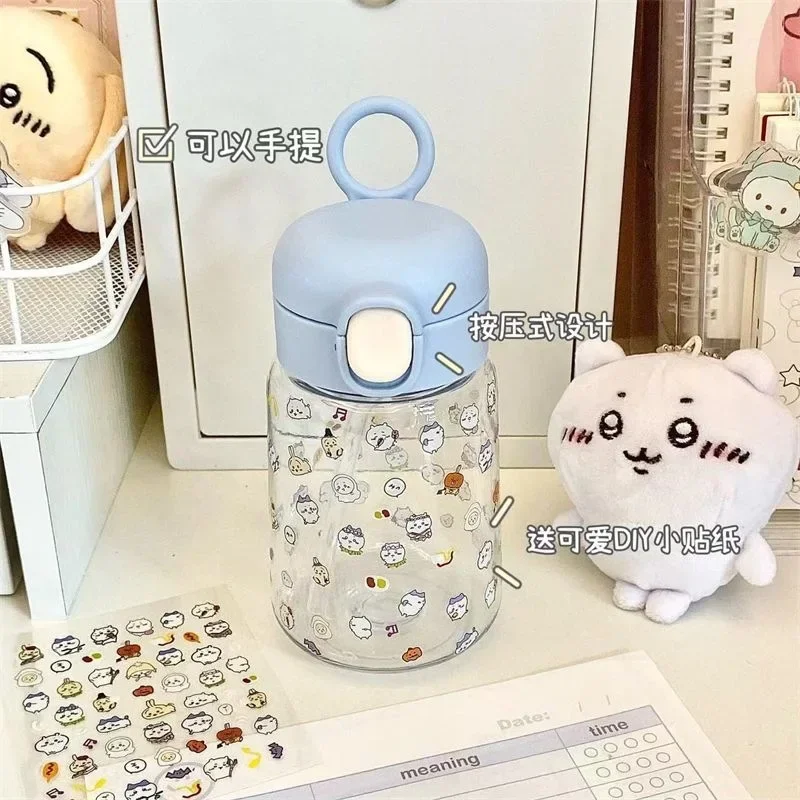2024 New Chiikawa Water Cup Cute Mini Plastic Cup Portable Simple Handy Tumbler for Students High Appearance Kawaii Japanese