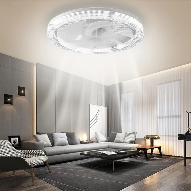 Imagem -02 - Moderno Led Teto Ventilador Luz Controle Remoto Escurecimento Modo Noturno Iluminação Quarto Sala de Estar Home Decor Lâmpadas Quatro Velocidade