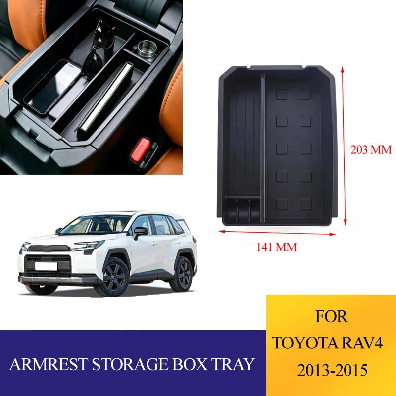 Car Armrest Storage Box Tray for Toyota RAV4 RAV 4 2013 2014 2015 Center Arm Rest Glove Case Car Accessories