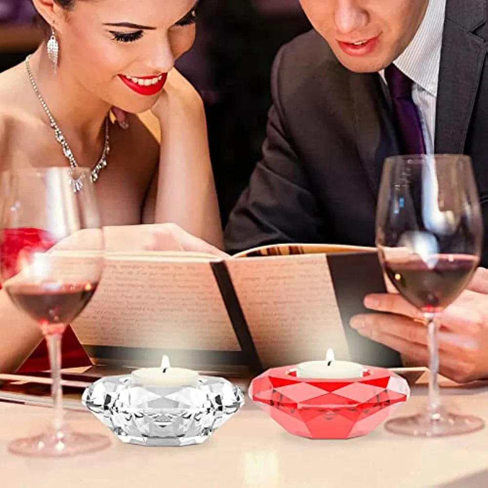 Crystal Diamond Candlestick Tealight Silicone Molds DIY Tealight Candle Holder Epoxy Resin Casting Mold Home Decor Supplies