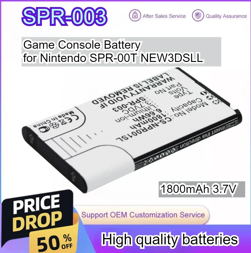 

SPR-003 Game Console 1800mAh 3.7V Rechargeable Battery for Nintendo DS XL 2015 SPR-001 NEW 3DSLL 3DSLL SPR-A-BPAA-CO SPR-001
