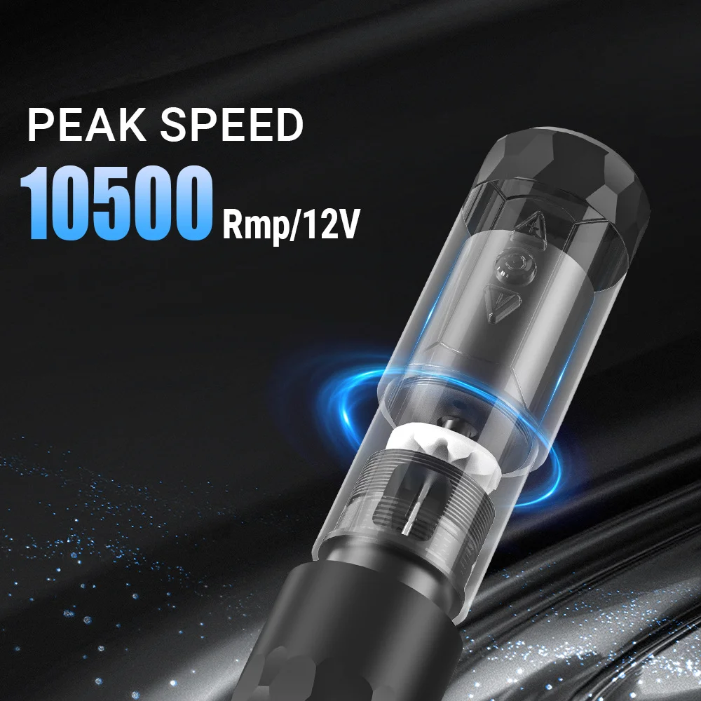 Wireless Tattoo Machine 10500RPM 3.5mm Stroke 1400mAh Digital Display Rotary Pen USB-C Kit Professional For Tattoo Artist