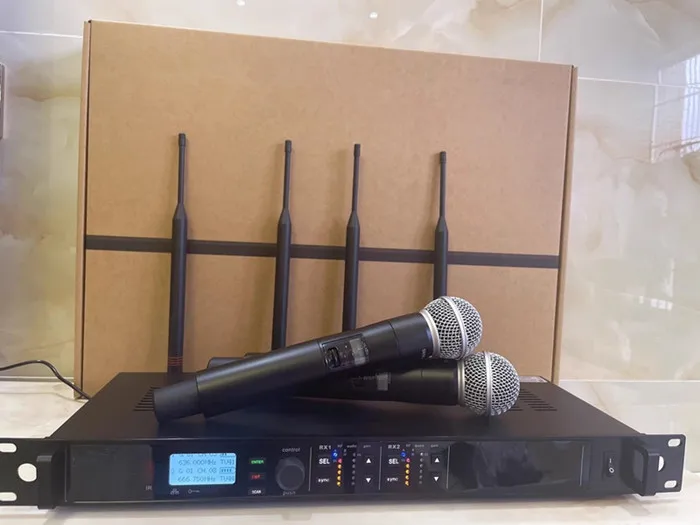 635-667nhz ULXD4D نظام ميكروفون لاسلكي احترافي Uhf للتنوع الحقيقي