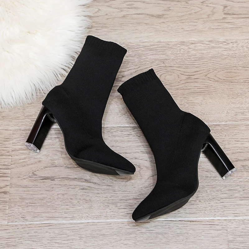 Versatile Martin boots 2021 new autumn and winter thick heel mid-calf slimming short boots women's boots suede high heels