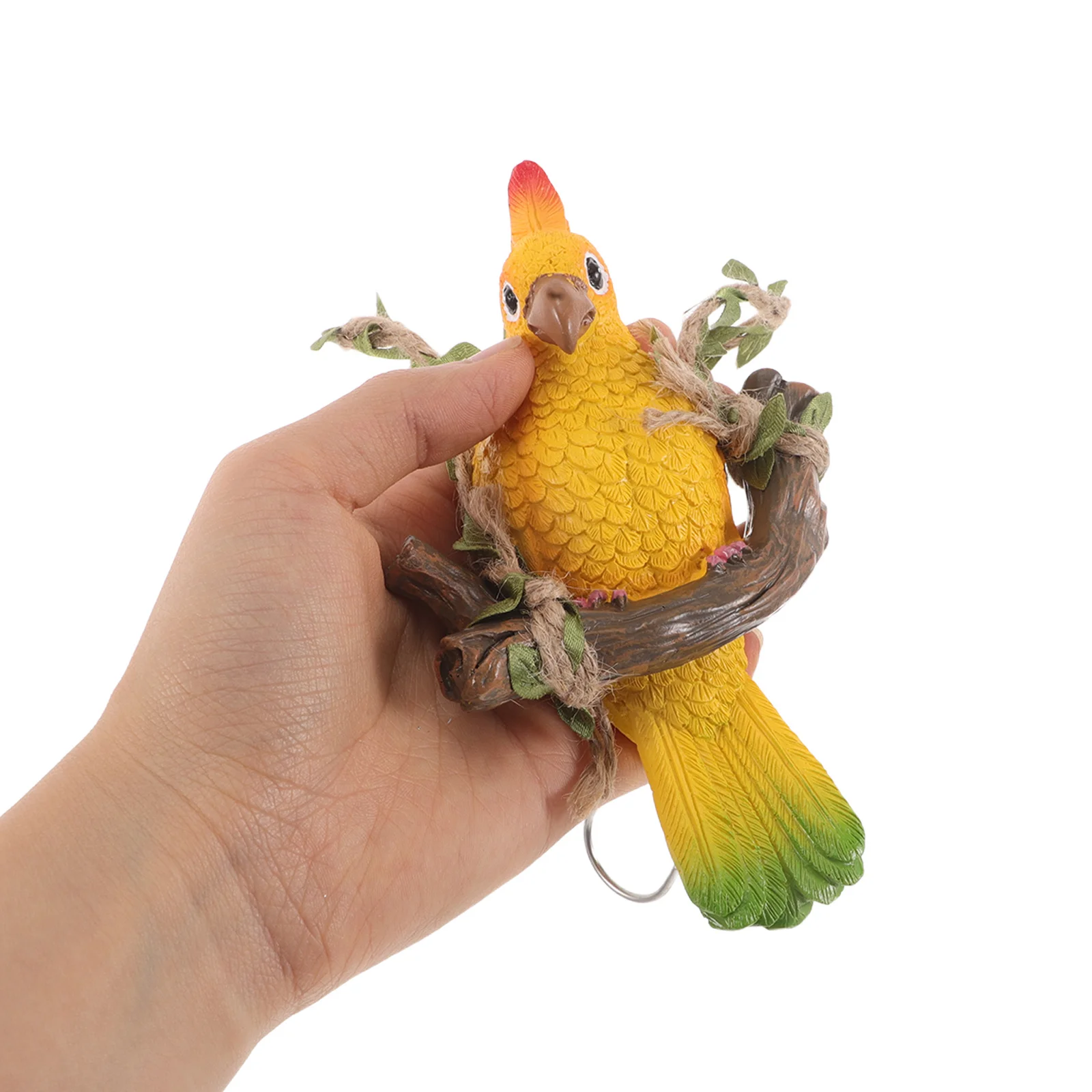 

Parrot Swing Hanging Garden Decor Resin Outdoor Bird Ornament for Patio Balcony Lawn Indoor Spaces Weather Resistant Lightweight