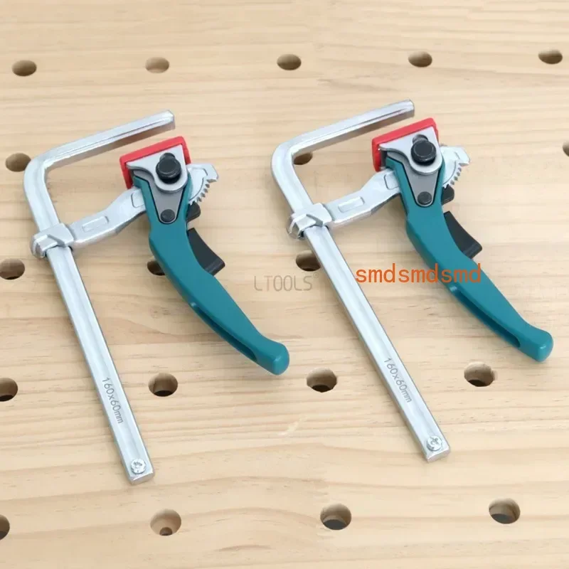 120-300MM Ratchet Table Clamp Guide Rail Entrainment Hand Tool Integrated Forging Wide Applicability Quick Ratchet Rail Jig Tool