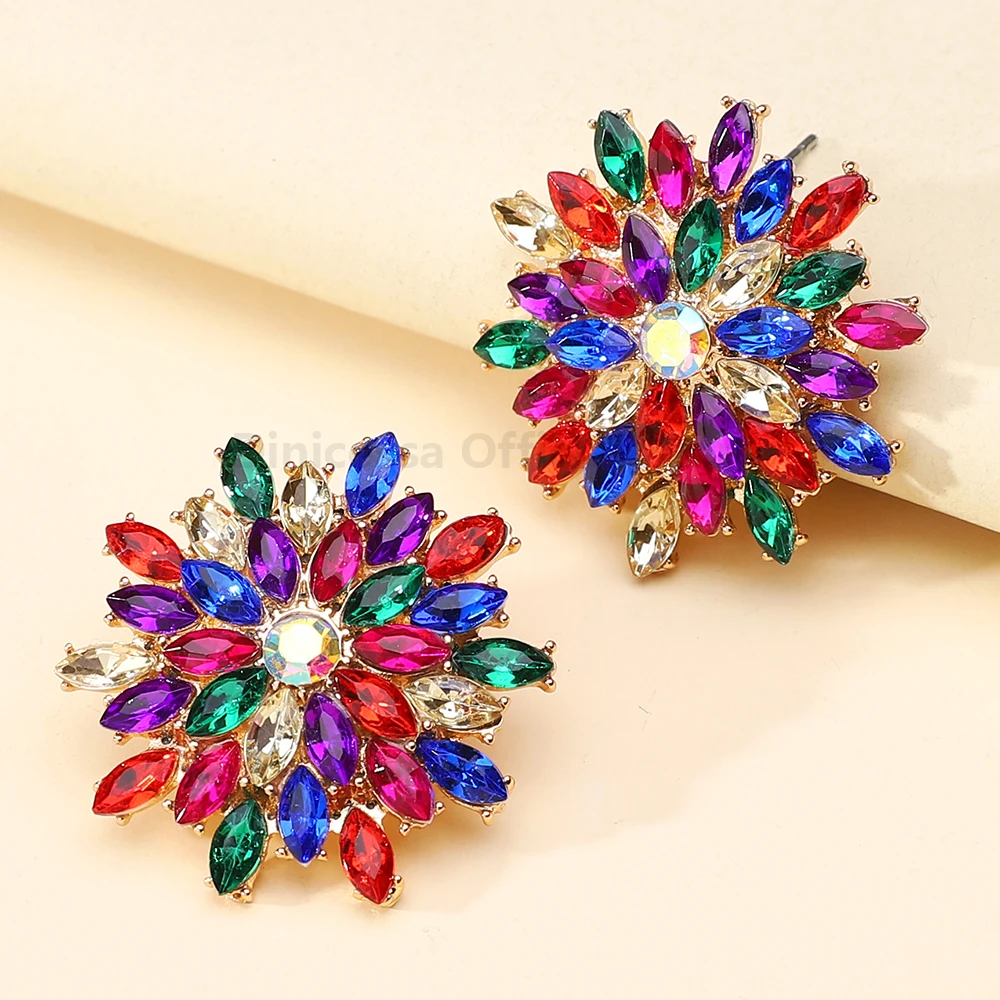 New Creative Symmetrical Round Edge Irregular Earrings Exquisite Gorgeous High Quality Earrings Women's Jewelry Accessories