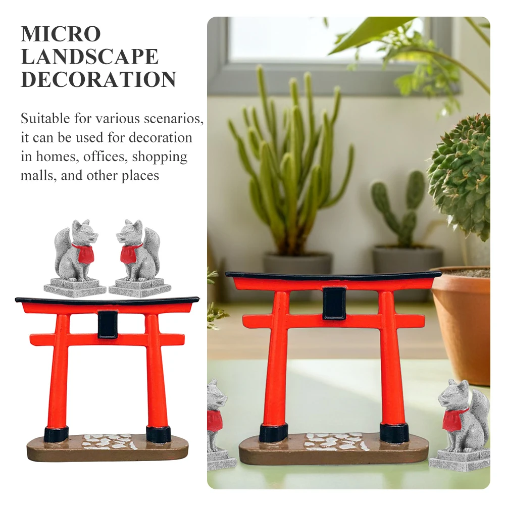 1 Set  Simulated Torii And Animal Decor Fish Tank Ornament Aquarium Crafts Torii Sculpture DIY Fish Tanks Sculpture Decor