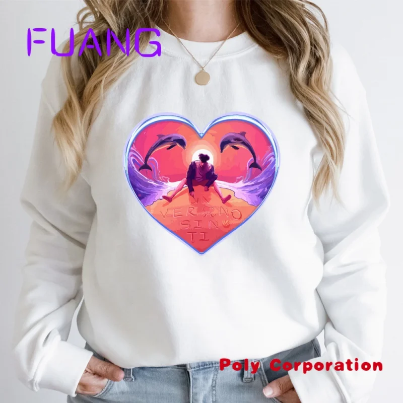 Custom  Custom DTF Sad Hearts Man Plastisol Iron On Printing Un Verano Sin Ti Bunny Press Stickers Logo Heat Transfers For Tshir