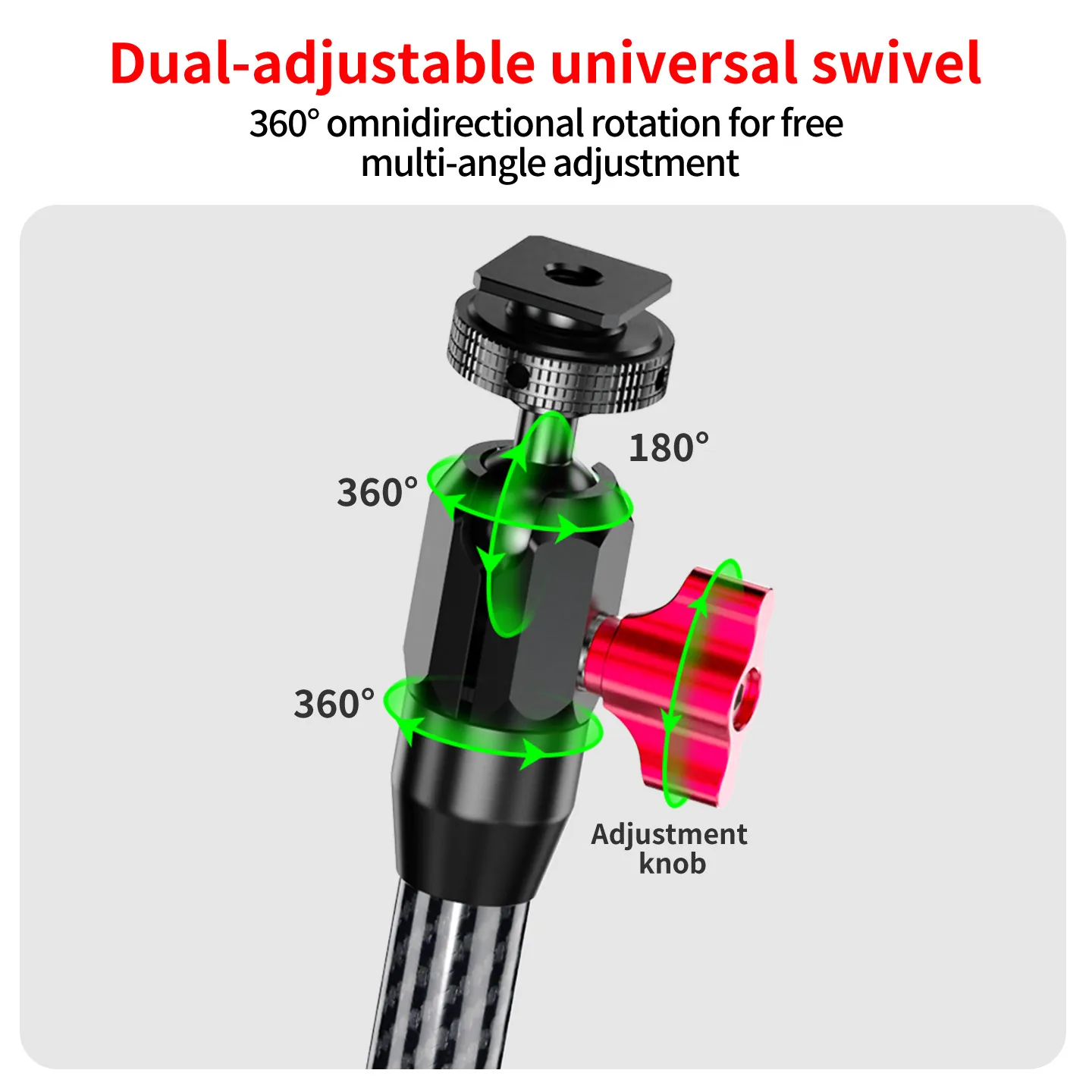 Doppel-Kugelkopf 1/4 Zoll Schraube auf Cold Shoe Halterung Magic Arm Aluminium Glasfaser Verlängerungsarm für Kamera Monitor Füllicht Krabbenklemme – Detail 6