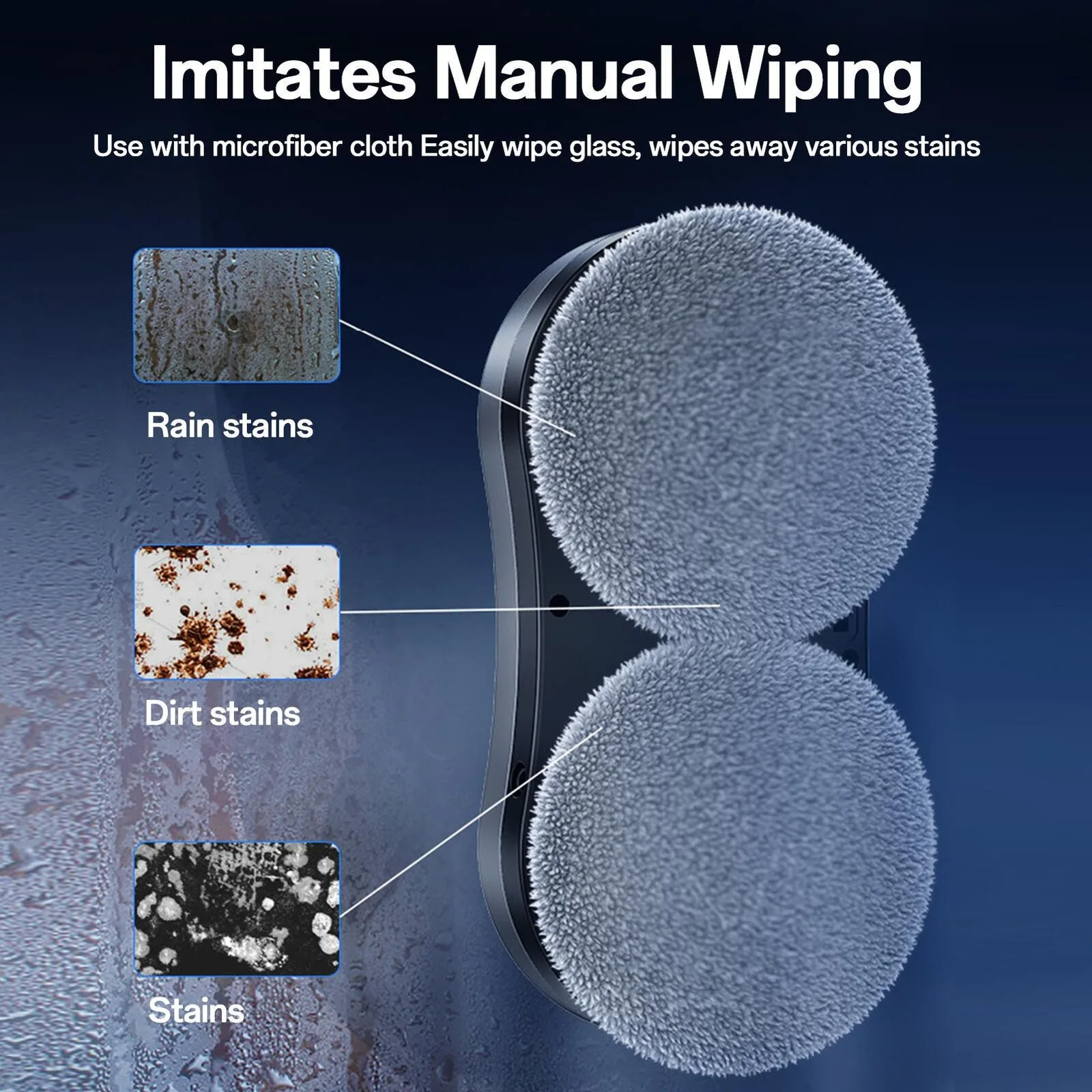 2025년 신형 이중 물 분사 70ml 자동 창문 청소 로봇