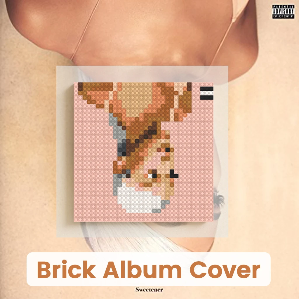 

A-Ariana G-Grande Album Cover Brick Pixel Art Mosaic Building Blocks DIY Wall Art Fans Gift