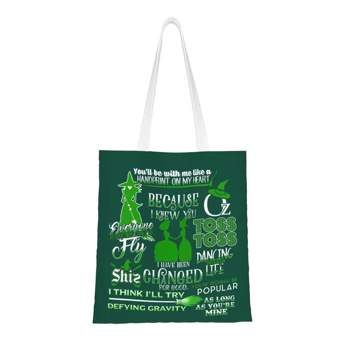 

Wicked For Good Quotes Холщовая сумка-тоут Продуктовые сумки Сумки-шопперы большой вместимости для унисекс