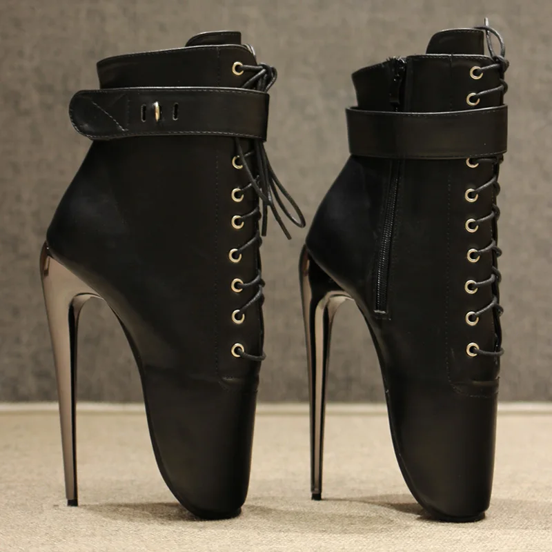 

BALLET BOOTS EXTREME 7" HIGH HEEL stiletto patent ankle lockable padlock SIZE36-46