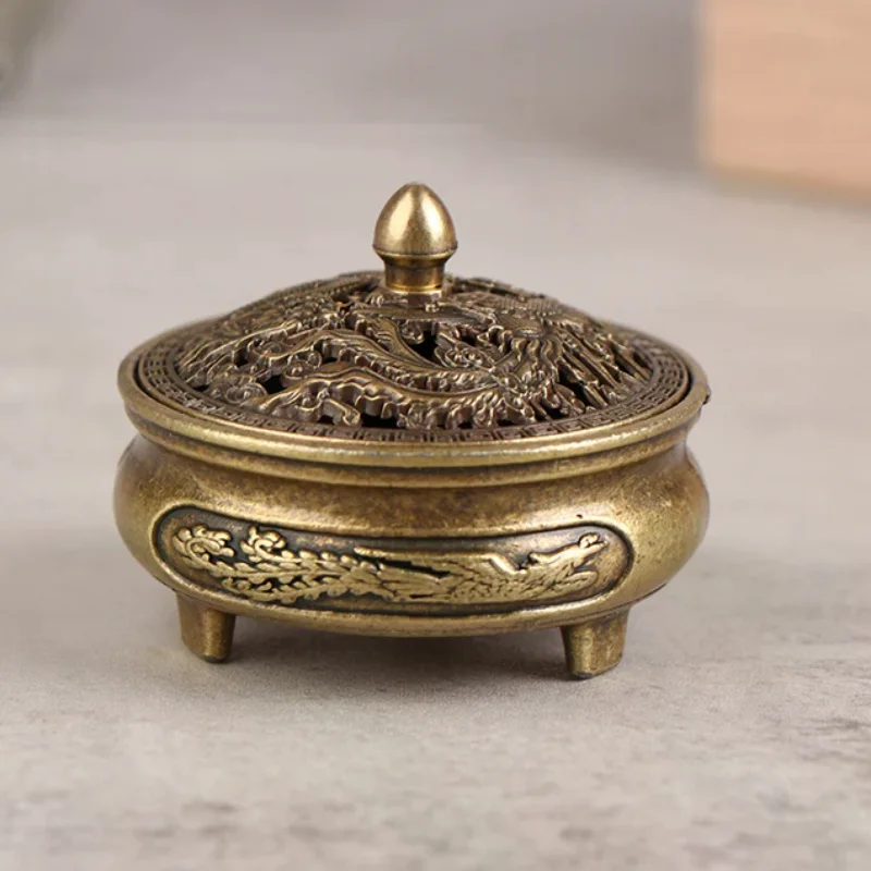 1pc Copper Alloy Buddha Incense Burner Lotus Incense Burner Antique Sandalwood Home Furnishings Home Office Decoration