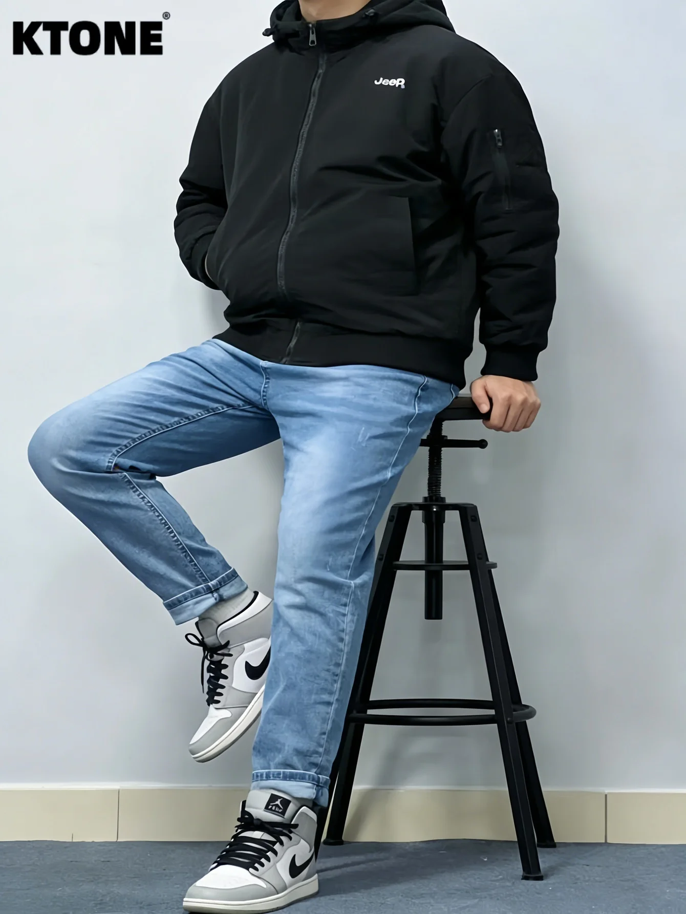 

Harajuku Jeans Blue Slim For Man Minimalist Solid Color Y2K Drip No accessories or belts included