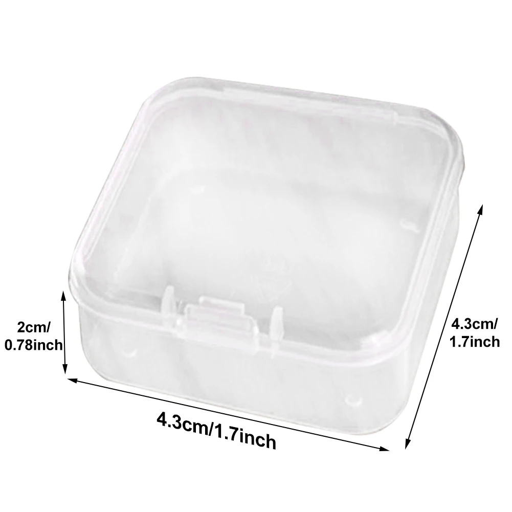 6pcs Mini Square Transparent Plastic Storage Box Earrings Container Case Thickened Buckle Safe Non Fragile Jewelry Organizer