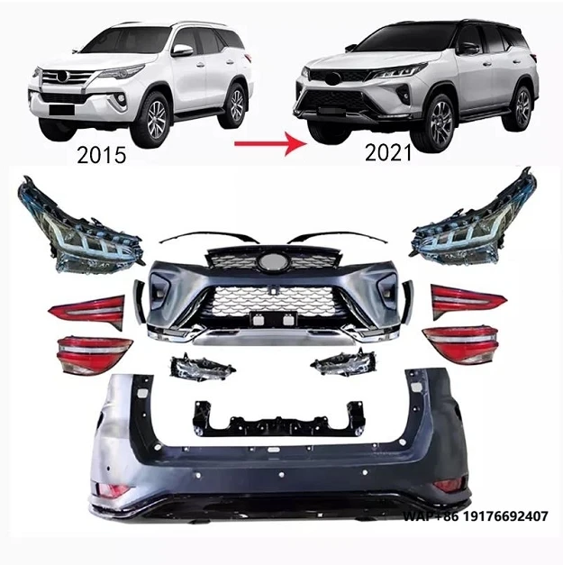 Body Kits for Fortuner 2015-2020 Convert to 2021 Legender Bumpers Grille Headlight Taillight for Fortuner Upgrade Kit