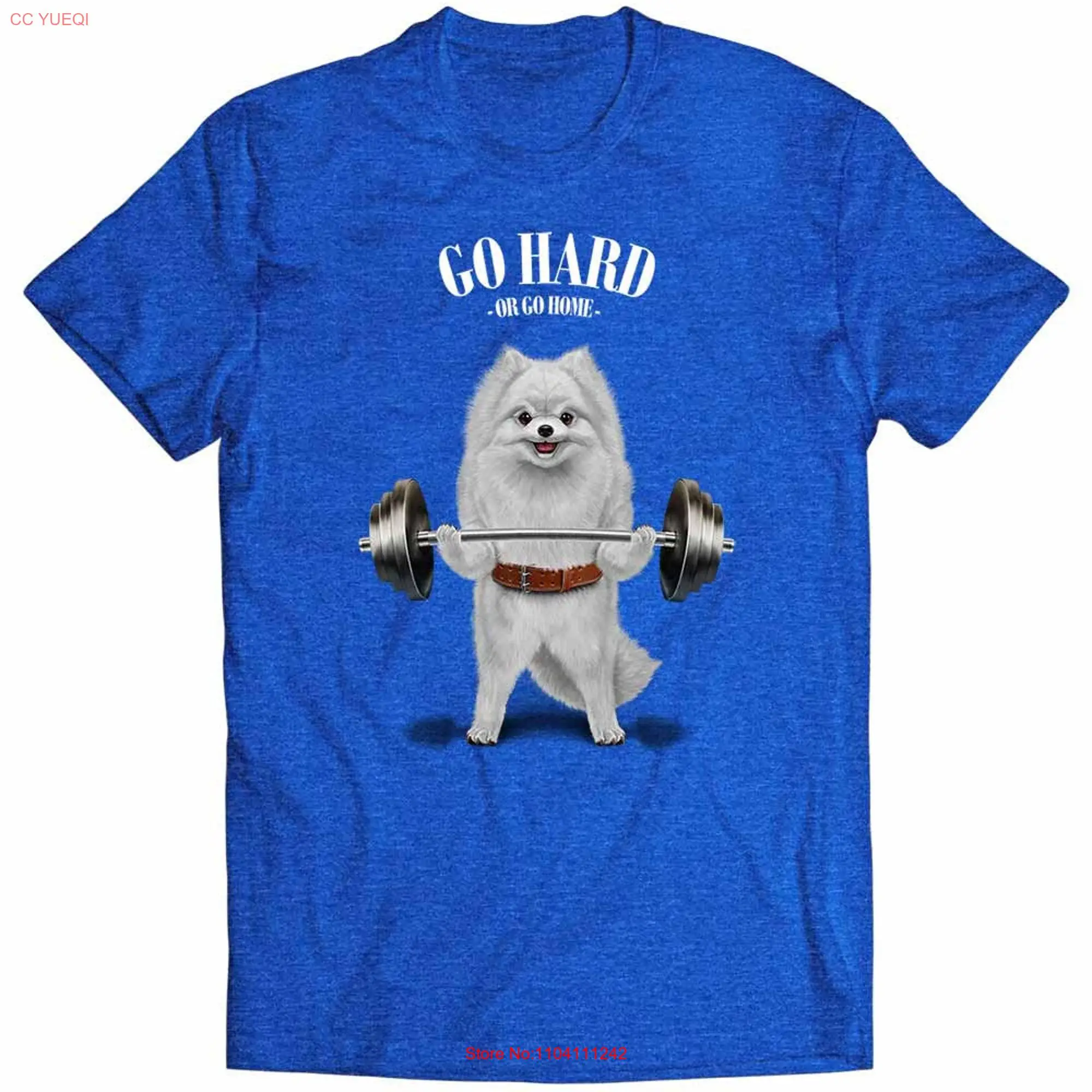 Camiseta blanca de Pomerania para levantamiento de pesas para niños y niñas, camisa juvenil de manga larga o corta con estampado de perro para gimnasio y Fitness