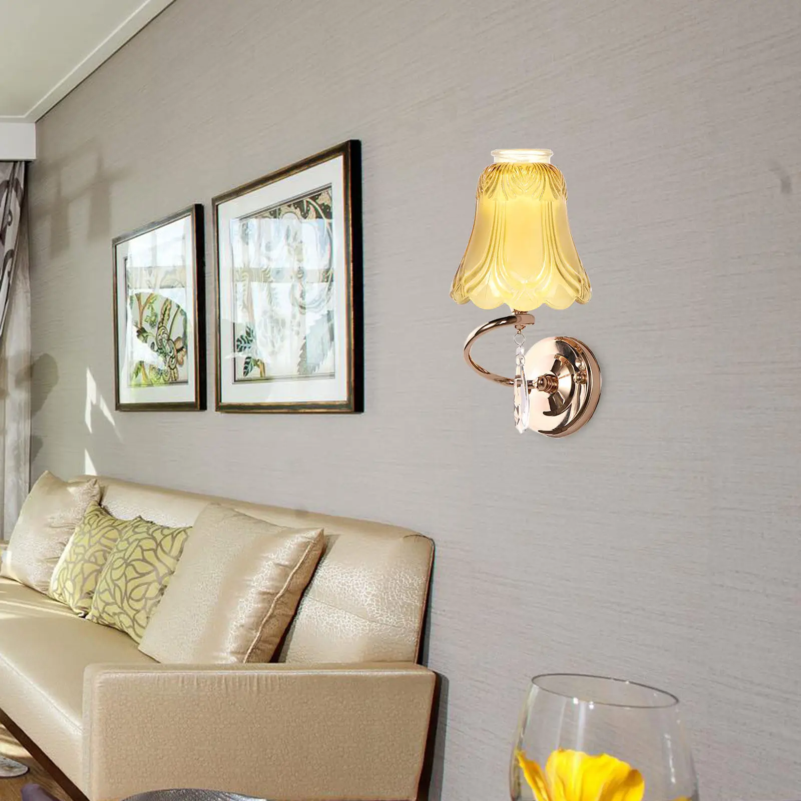 2Pcs Glass Lampshade Bell Shape Transparent High Quality Lamp Cover Soft Light Eye Protection for Living Room Bedroom Study