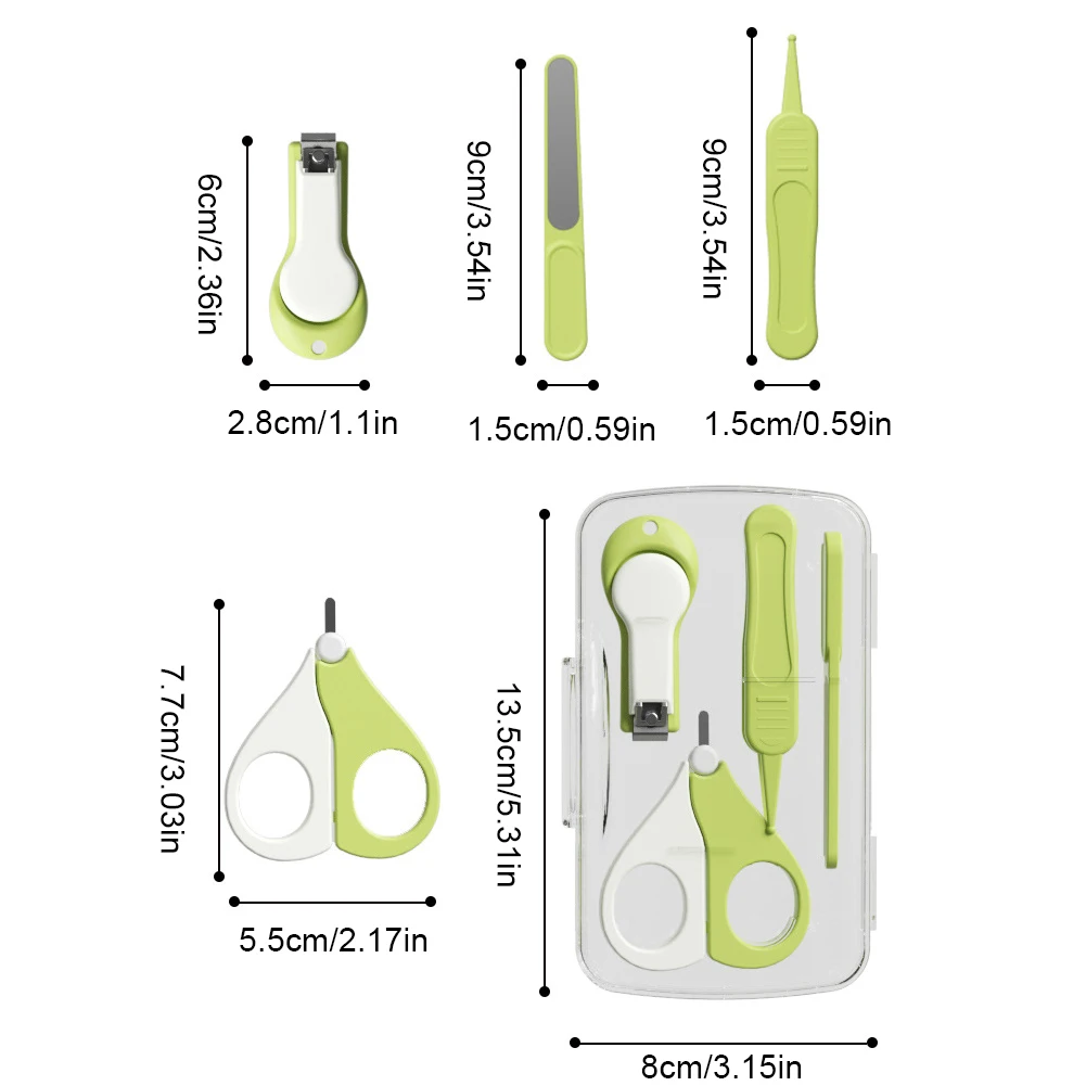 4 pz/set Tagliaunghie per bambini Set Bambini Bambini Tagliaunghie Forbici Lime Piccolo Tagliaunghie Strumenti per la cura delle unghie del bambino Articoli per la cura del bambino