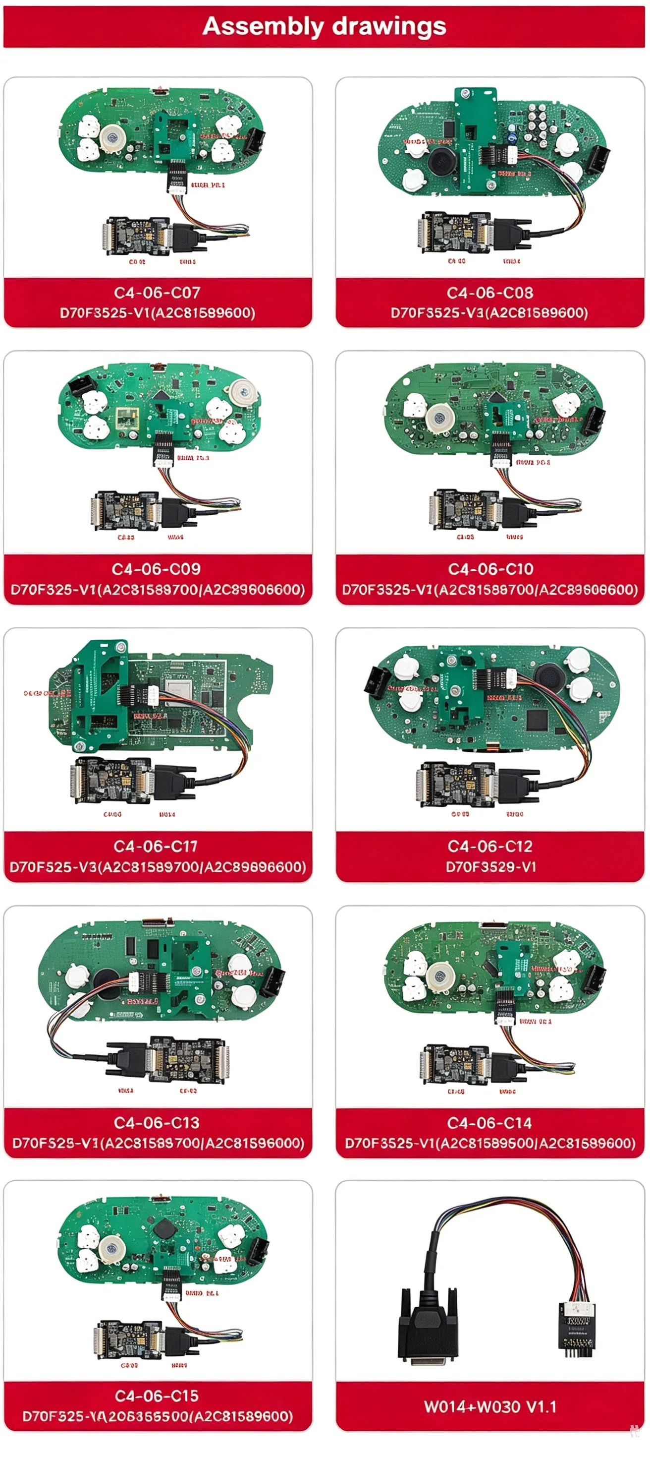 OBDSTAR V850 Adapter Kit for MQB-48 (5A) Cluster Used with C4-06 Adapter Add Key and All Keys Lost Solder-Free Reading