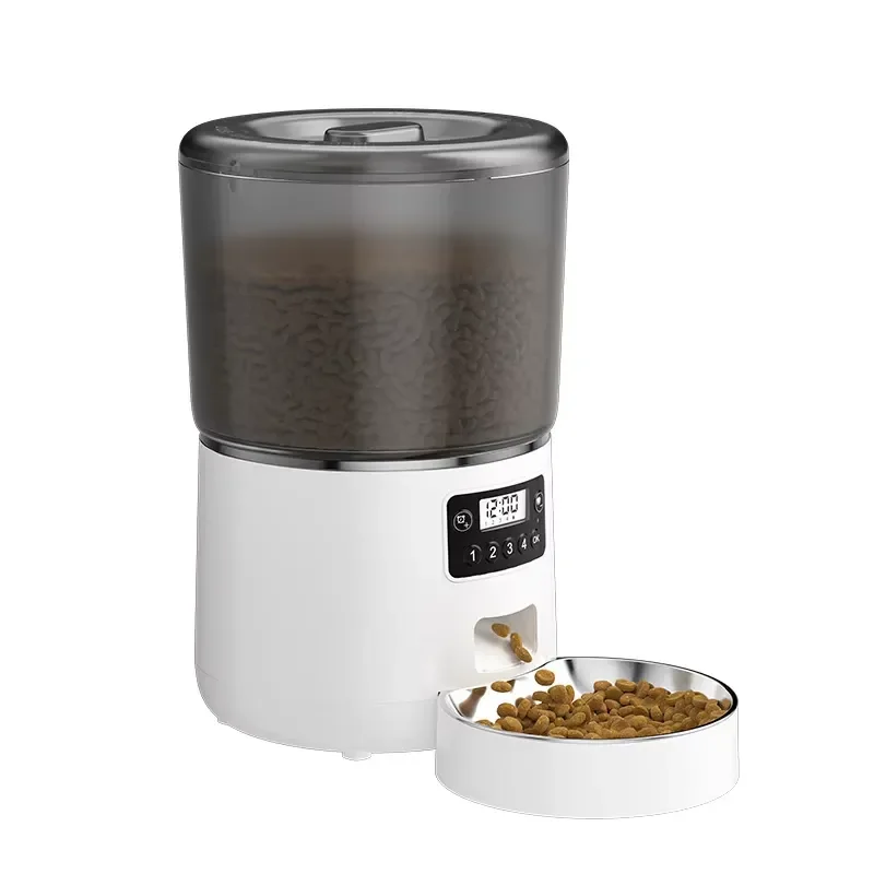4L Automatic Pet Feeder Stainless Steel Dog Cat Food Dispenser Timer Control Dry Kibble Bowl Battery Powered Smart Device for