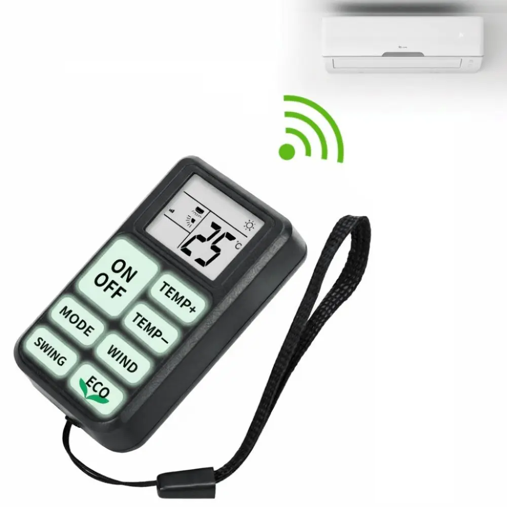 Universal A/C Remote Control With Fluorescent Buttons Mini Air Conditioner Remote Control Easy-to-Use Remote Control Panel
