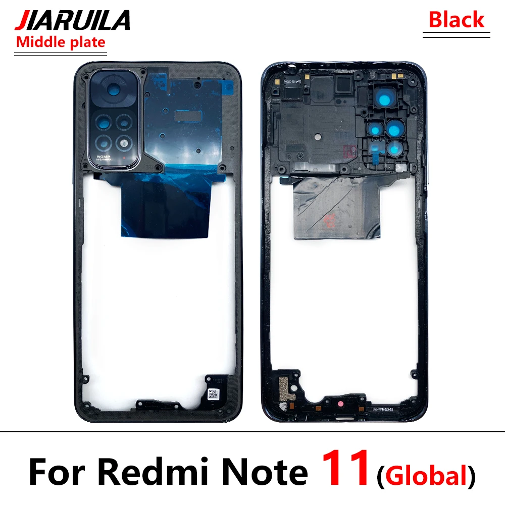 New Middle Bezel frame Antenna Case Cover Replacement Parts with NFC Flex Cable For Xiaomi Redmi Note 10 Pro / Note 11 4G