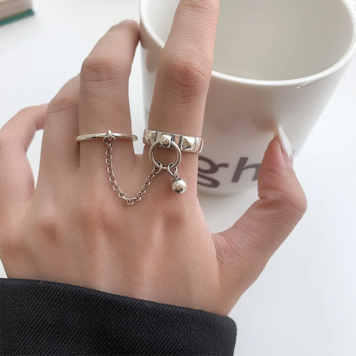 Women's 925 Sterling Silver Minimalist Adjustable Ring, Handmade