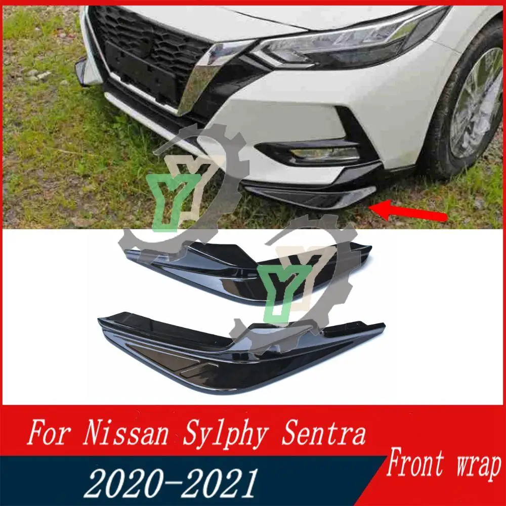 

For Nissan Sylphy Sentra 2020 2021 Car Front Bumper Strip Lip element Spoiler Splitter Scratch Protector Body kit