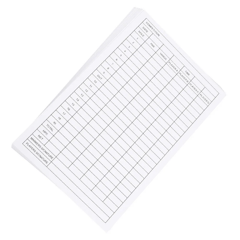 40Pcs Golf Scorecards Premium Coated Paper Score Sheets Resistant to Deformation Sweatproof for Professional Competition and