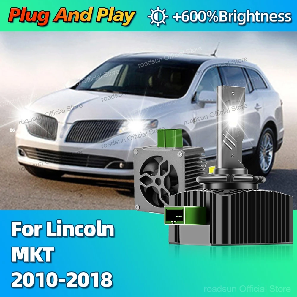 6000K LED Headlights HID D3S Turbo Canbus Car Light Bulbs 30000LM For Lincoln MKT 2010 2011 2012 2013 2014 2015 2016 2017 2018